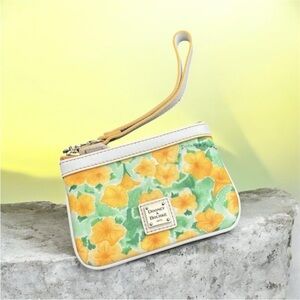 Dooney & Bourke Yellow and Green Petunia Floral Wristlet